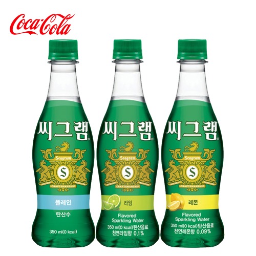 [코카콜라 공식판매업체]씨그램 플레인/라임/레몬 350PET X24개입(1Box)